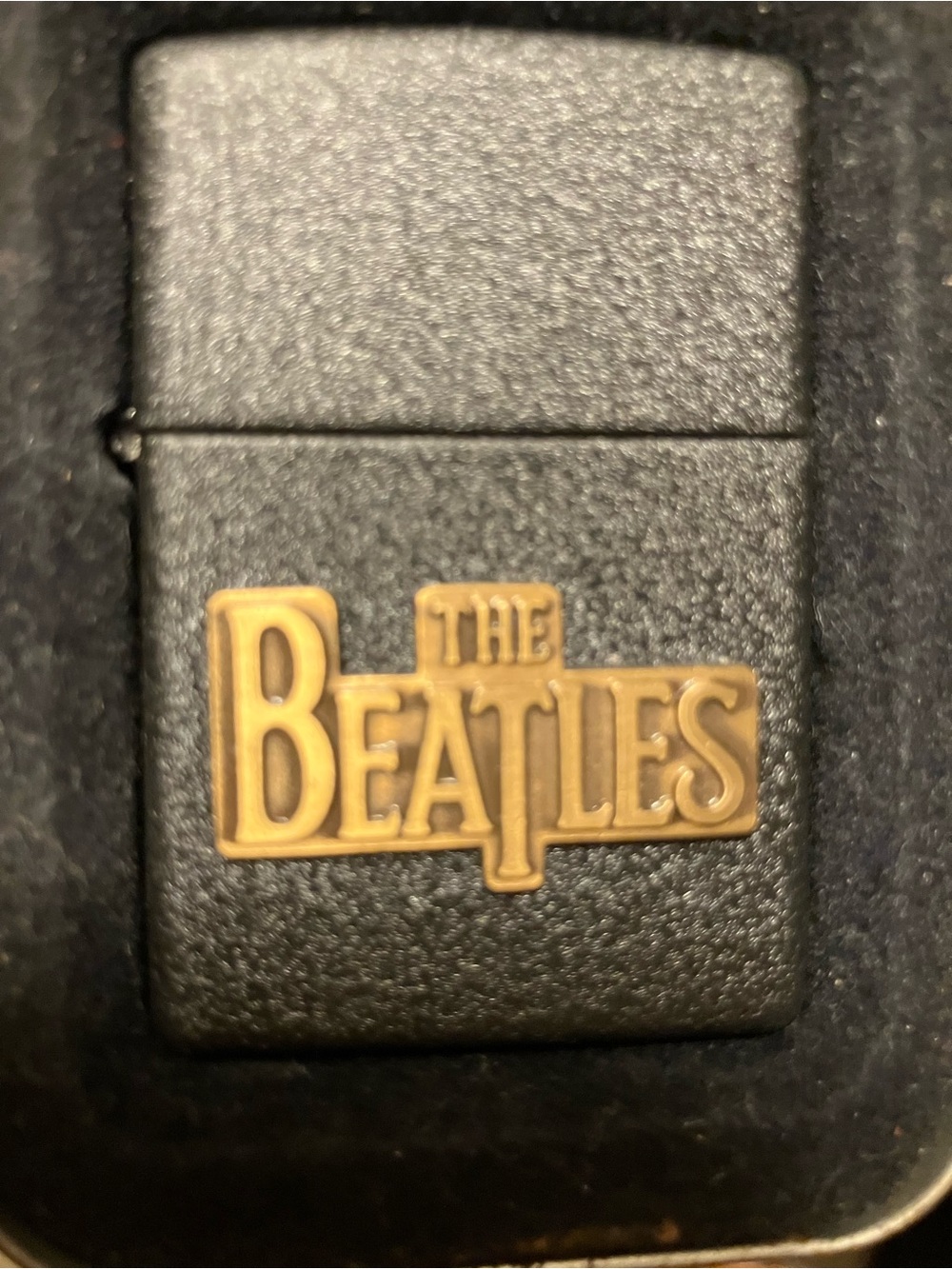 The Beatles Black Zippo Lighter with Gold Logo